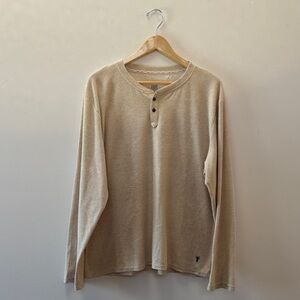 Frye Men's Tan Long-Sleeve Henley Shirt